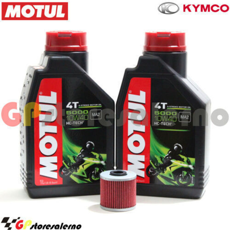 Immagine di KIT TAGLIANDO OLIO + FILTRO MOTUL 5000 10W40 2 LITRI KYMCO 125 SUPER DINK I.E. 2009