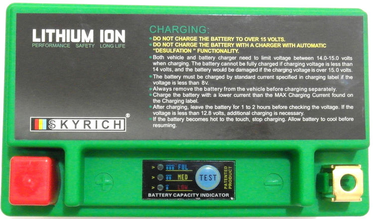 Immagine di 144SR BATTERIA A LITIO SKYRICH POTENTE EQUIVALENTE YTX12-BS YTX14-BS YTX14H-BS YT12A-BS YB12B-B2  BMW 1200 K R K 1200 R DAL 2005 AL 2008