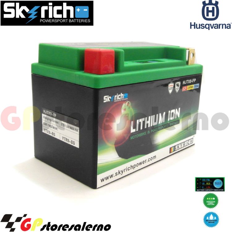 Immagine di 0675099SR BATTERIA A LITIO SKYRICH POTENTE EQUIVALENTE YTX9-BS HUSQVARNA 890 NORDEN 901 DEL 2022