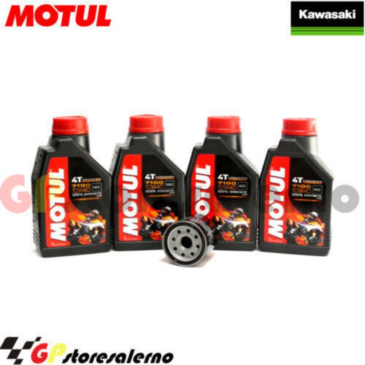 Immagine di KIT TAGLIANDO OLIO + FILTRO MOTUL 7100 10W40 4L KAWASAKI ZX 600 ZZR DAL 2002 AL 2004