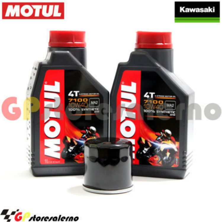 Immagine di KIT TAGLIANDO OLIO + FILTRO MOTUL 7100 10W40 2L KAWASAKI ER-6N 2006