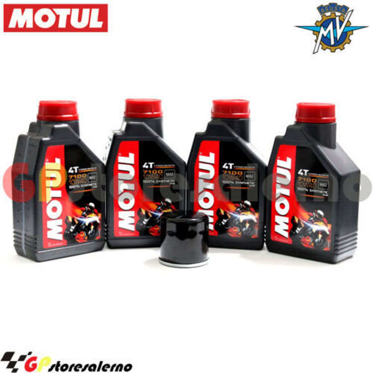 Immagine di KIT TAGLIANDO OLIO + FILTRO MOTUL 7100 10W40 4L MV AGUSTA F4 1000 R 312 2008