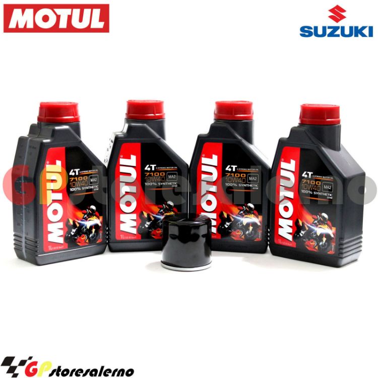 Immagine di KIT TAGLIANDO OLIO + FILTRO MOTUL 7100 10W40 4L SUZUKI M95 1600 K5 BOULEVARD 2005