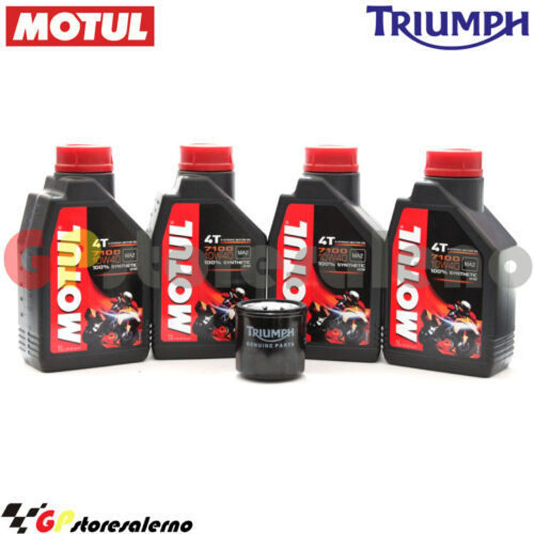 Immagine di KIT TAGLIANDO OLIO + FILTRO MOTUL 7100 10W40 4L TRIUMPH 660 STREET S A2 DAL 2017 AL 2021