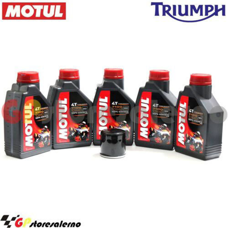 Immagine di KIT TAGLIANDO OLIO + FILTRO MOTUL 7100 10W40 5L TRIUMPH 1200 TIGER EXPLORER DAL 2012 AL 2016