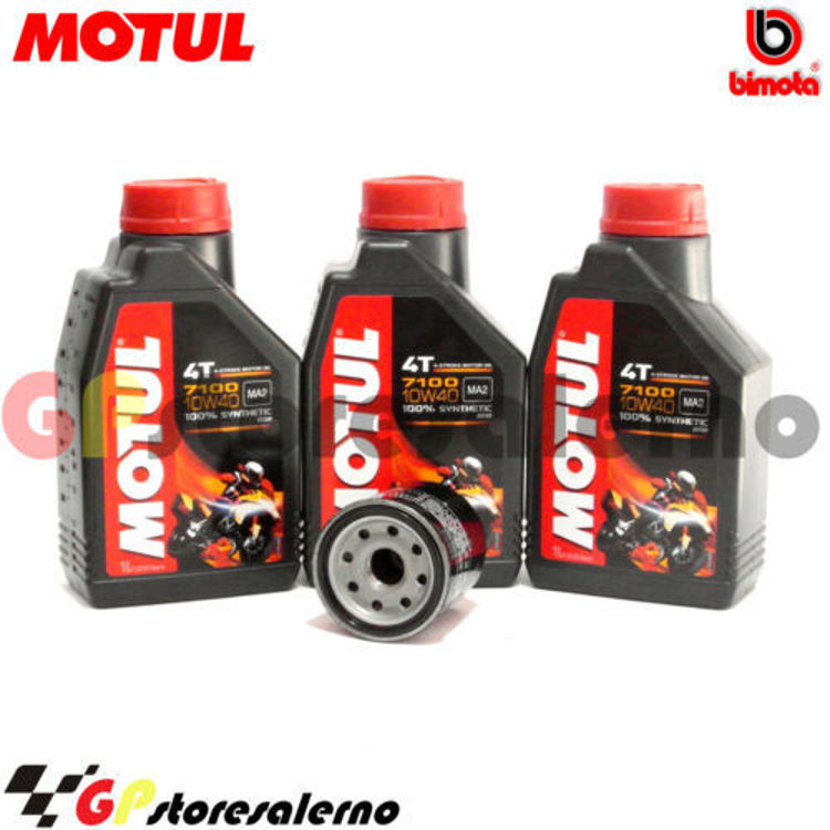 Immagine di KIT TAGLIANDO OLIO + FILTRO MOTUL 7100 10W40 3L BIMOTA BELLARIA 600 DAL 1991 AL 1999