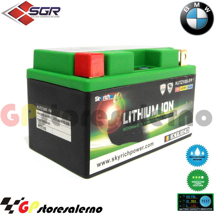 Immagine di 0675010SR BATTERIA A LITIO SKYRICH POTENTE EQUIVALENTE YTZ10S BMW 650 G XCOUNTRY DAL 2007 AL 2011