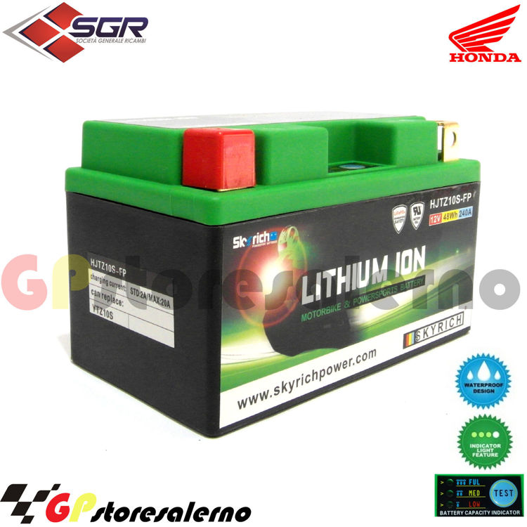 Immagine di 0675010SR BATTERIA A LITIO SKYRICH POTENTE EQUIVALENTE YTZ10S HONDA 500 CB XA ABS DAL 2013 AL 2018