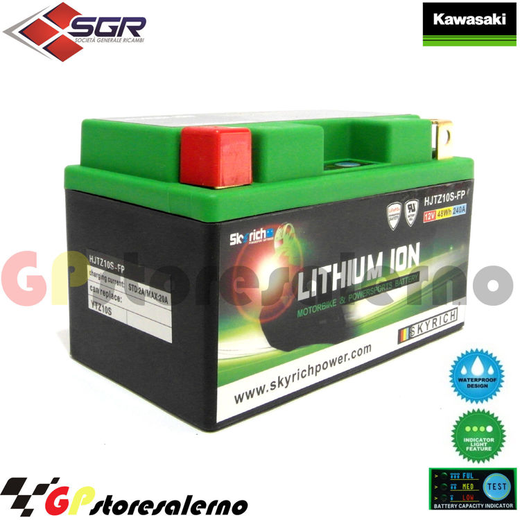 Immagine di 0675010SR BATTERIA A LITIO SKYRICH POTENTE EQUIVALENTE YTZ10S KAWASAKI 1000 ZX-10RR NINJA DAL 2017 AL 2021