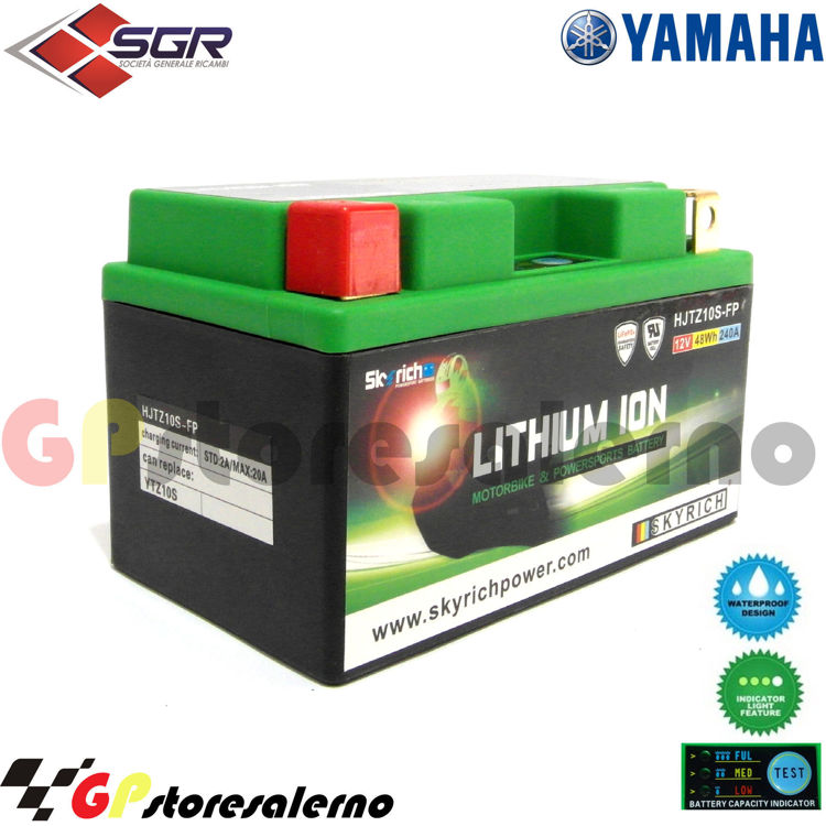 Immagine di 0675010SR BATTERIA A LITIO SKYRICH POTENTE EQUIVALENTE YTZ10S YAMAHA 600 YZF R6 DAL 2008 AL 2012