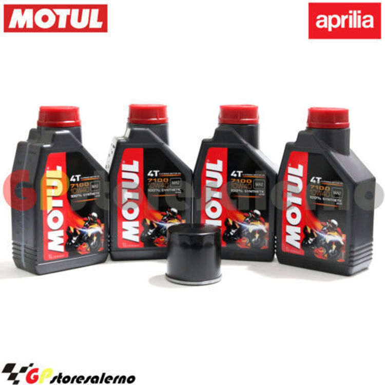 Immagine di KIT TAGLIANDO OLIO + FILTRO MOTUL 7100 10W40 4L APRILIA RSV 1000 RSV4 R APCR / ABS DAL 2012 AL 2014