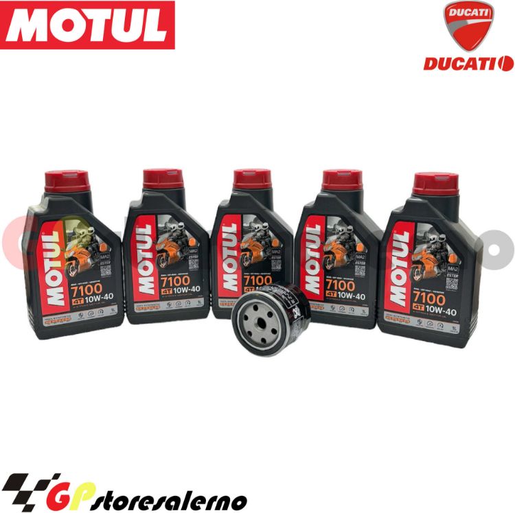 Immagine di KIT TAGLIANDO OLIO + FILTRO MOTUL 7100 10W40 5L DUCATI 1260 MULTISTRADA DAL 2019 AL 2020