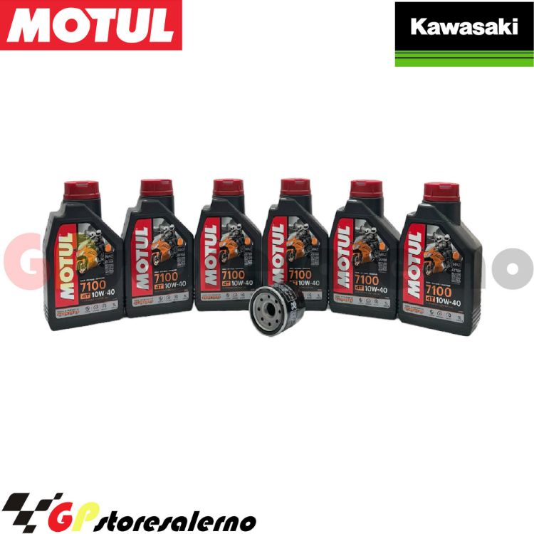 Immagine di KIT TAGLIANDO OLIO + FILTRO MOTUL 7100 10W40 6L KAWASAKI VN 2000 VULCAN CLASSIC DAL 2006 AL 2009