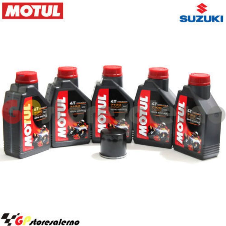 Immagine di KIT TAGLIANDO OLIO + FILTRO MOTUL 7100 10W40 5L SUZUKI GSX 1000 R DAL 2017 AL 2024