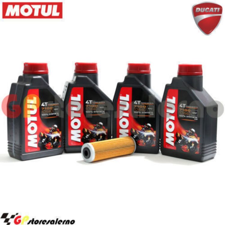 Immagine di KIT TAGLIANDO OLIO + FILTRO MOTUL 7100 10W40 4L DUCATI 955 STREETFIGHTER V2 2022