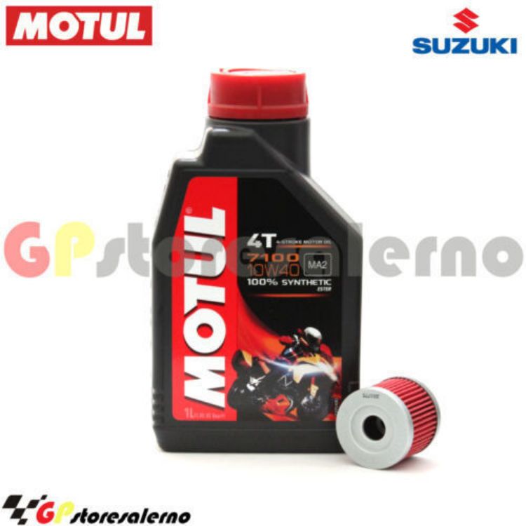 Immagine di KIT TAGLIANDO OLIO + FILTRO MOTUL 7100 10W40 1L SUZUKI AN 125 DAL 1996 AL 2000