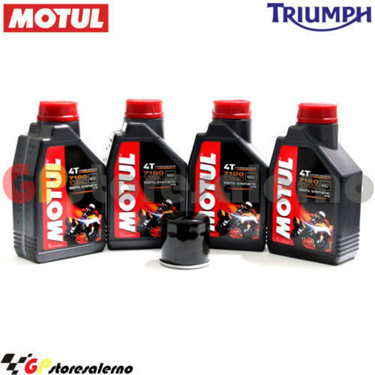 Immagine di KIT TAGLIANDO OLIO + FILTRO MOTUL 7100 10W40 4L TRIUMPH 600 SPEED FOUR DAL 2003 AL 2004