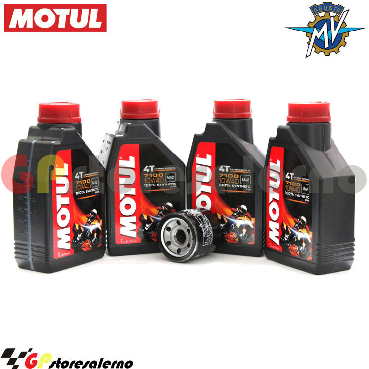 Immagine di KIT TAGLIANDO OLIO + FILTRO MOTUL 7100 10W40 4L MV AGUSTA F4 1000 1+1 2007