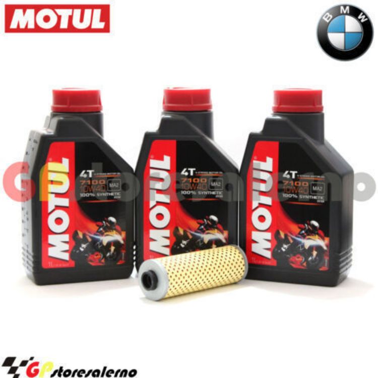 Immagine di KIT TAGLIANDO OLIO + FILTRO MOTUL 7100 10W40 3L BMW 500 R50/5 DAL 1969 AL 1973