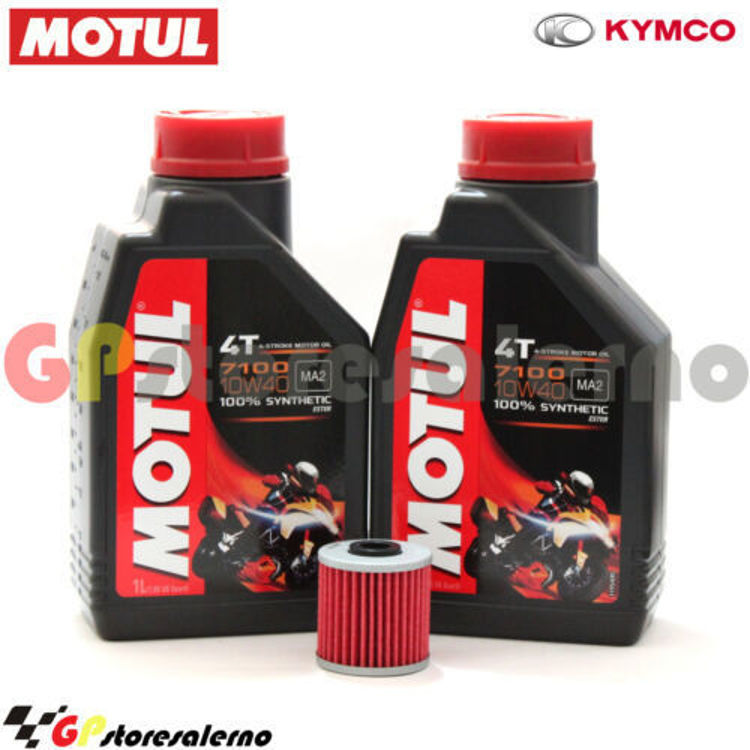 Immagine di KIT TAGLIANDO OLIO + FILTRO MOTUL 7100 10W40 2L KYMCO 400 XCITING DAL 2012 AL 2017