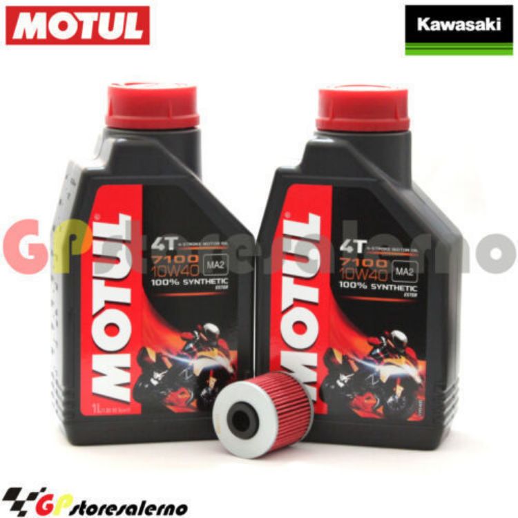 Immagine di KIT TAGLIANDO OLIO + FILTRO MOTUL 7100 10W40 2L KAWASAKI J 300 DAL 2014 AL 2020