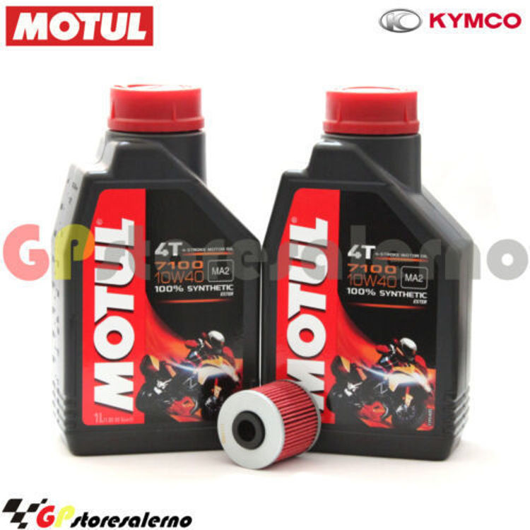 Immagine di KIT TAGLIANDO OLIO + FILTRO MOTUL 7100 10W40 2L KYMCO 125 PEOPLE GT I.E. DAL 2010 AL 2015