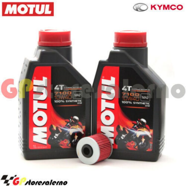 Immagine di KIT TAGLIANDO OLIO + FILTRO MOTUL 7100 10W40 2L KYMCO 300 DOWNTOWN I.E. DAL 2009 AL 2016