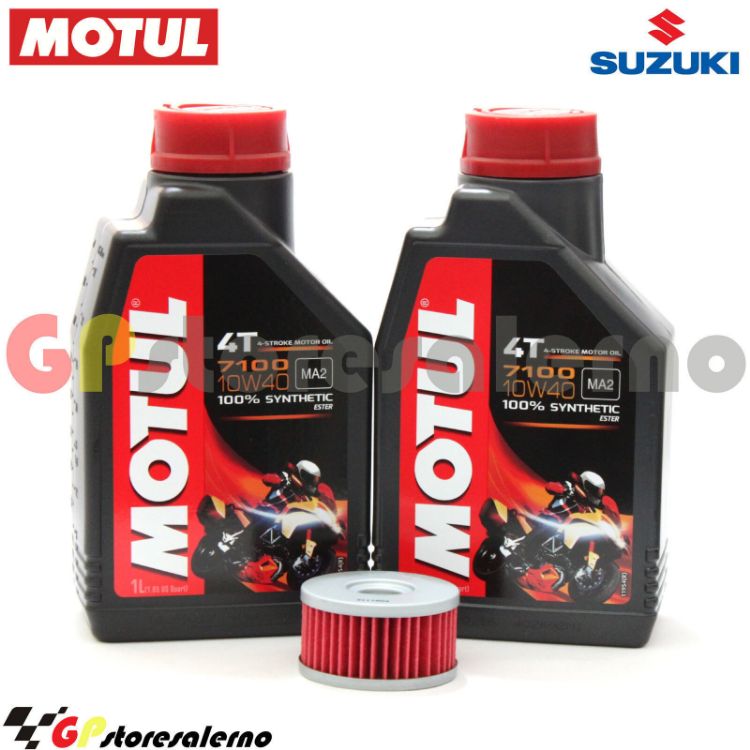 Immagine di KIT TAGLIANDO OLIO + FILTRO MOTUL 7100 10W40 2L SUZUKI DR 250 S DAL 1982 AL 1988