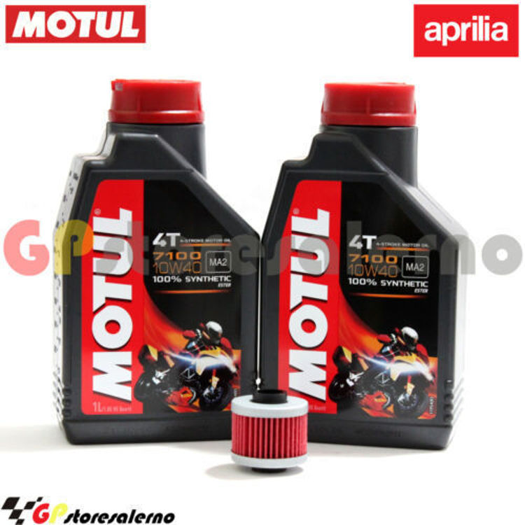 Immagine di KIT TAGLIANDO OLIO + FILTRO MOTUL 7100 10W40 2L APRILIA 125 SCARABEO LIGHT DAL 2007 AL 2010