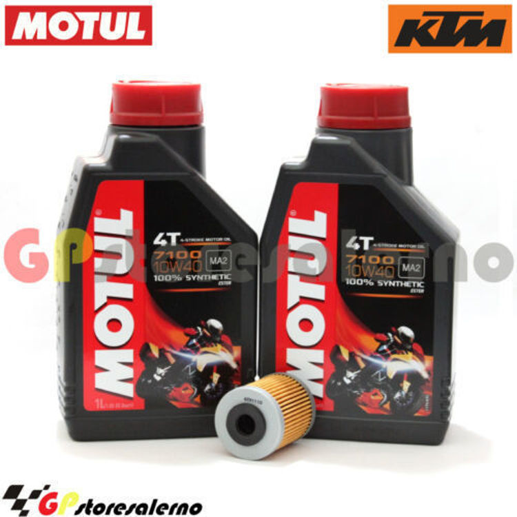 Immagine di KIT TAGLIANDO OLIO + FILTRO MOTUL 7100 10W40 2L KTM 400 SX/MXC/EXC DAL 2004 AL 2005