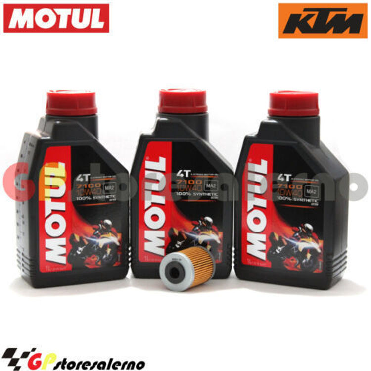 Immagine di KIT TAGLIANDO OLIO + FILTRO MOTUL 7100 10W40 3L KTM 660 RALLY E FACTORY REPLICA DAL 2006 AL 2007