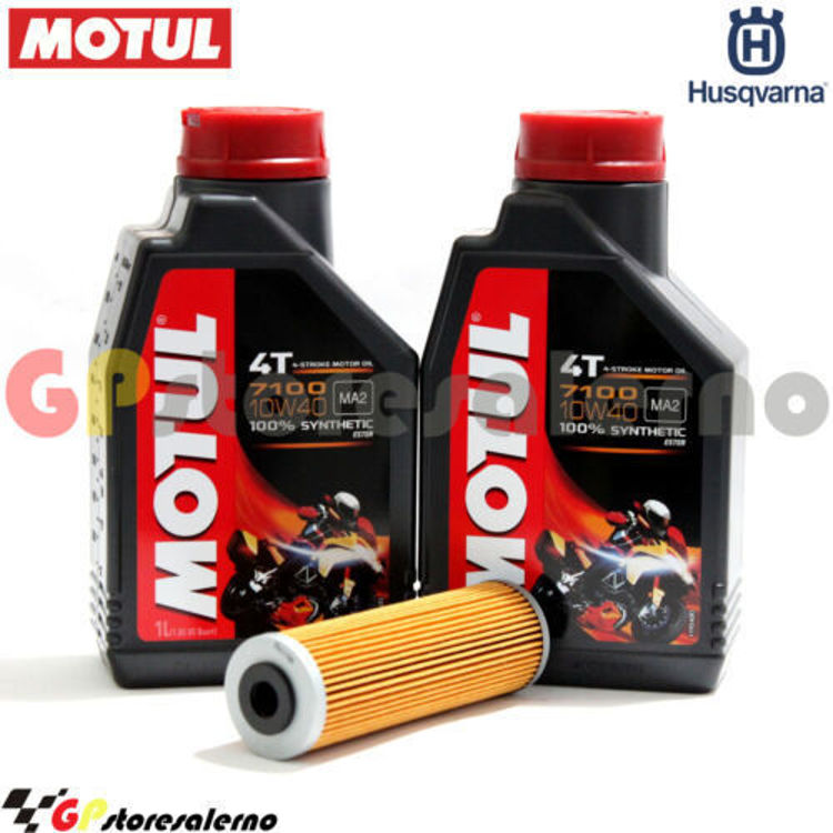 Immagine di KIT TAGLIANDO OLIO + FILTRO MOTUL 7100 10W40 2L HUSQVARNA FR 450 RALLY DAL 2016 AL 2022