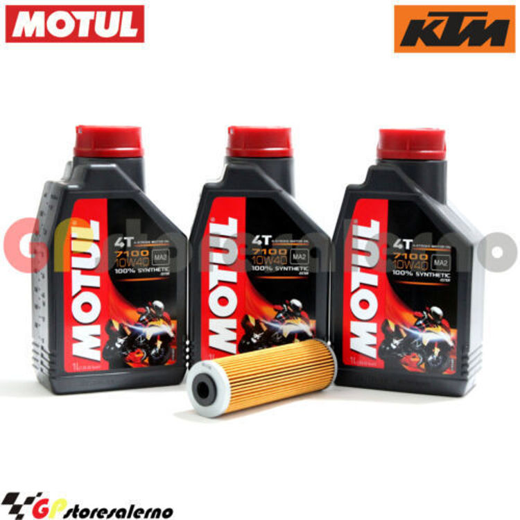 Immagine di KIT TAGLIANDO OLIO + FILTRO MOTUL 7100 10W40 3L KTM 790 ADVENTURE DAL 2019 AL 2024