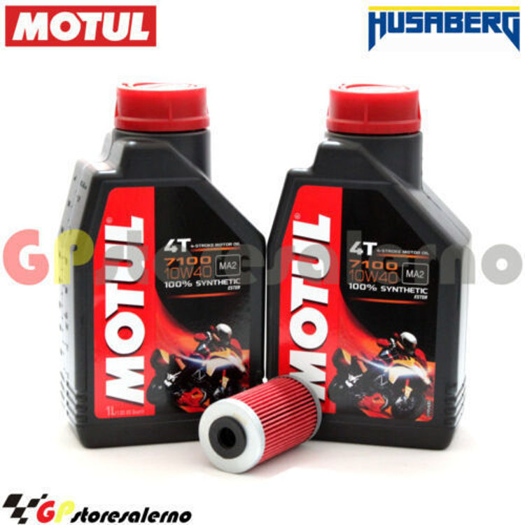 Immagine di KIT TAGLIANDO OLIO + FILTRO MOTUL 7100 10W40 2L HUSABERG FS 450 DAL 2004 AL 2008