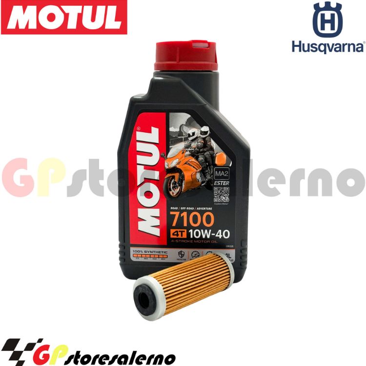 Immagine di KIT TAGLIANDO OLIO + FILTRO MOTUL 7100 10W40 1L HUSQVARNA FC 350 DAL 2016 AL 2023