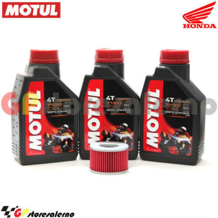 Immagine di KIT TAGLIANDO OLIO + FILTRO MOTUL 7100 10W40 3L HONDA CB 350 S DAL 1986 AL 1989