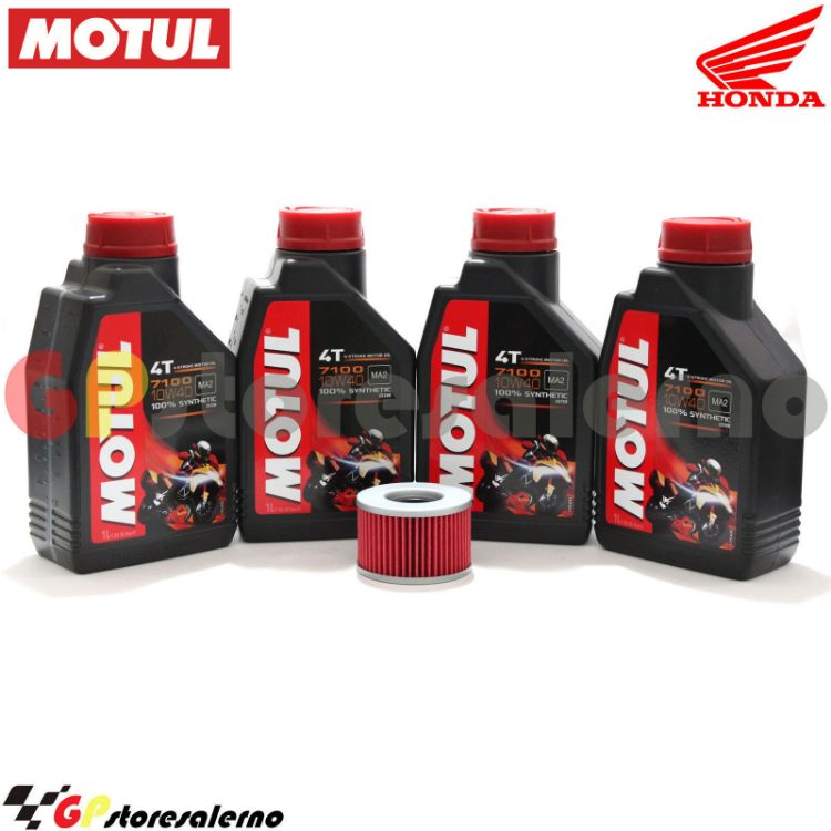 Immagine di KIT TAGLIANDO OLIO + FILTRO MOTUL 7100 10W40 4L HONDA CB 400 N DAL 1981 AL 1984