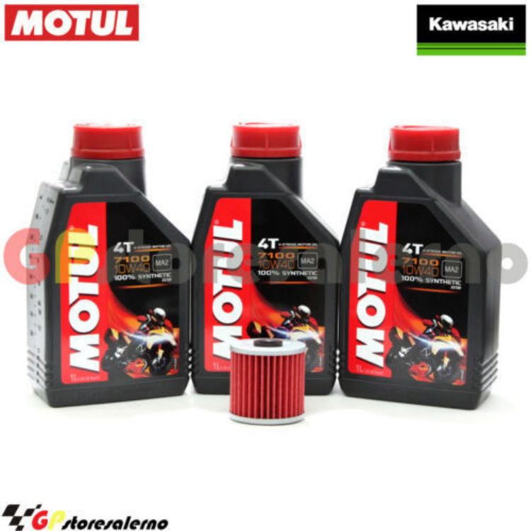 Immagine di KIT TAGLIANDO OLIO + FILTRO MOTUL 7100 10W40 3L KAWASAKI Z 200 DAL 1977 AL 1983