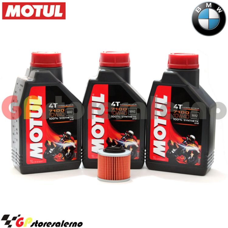 Immagine di KIT TAGLIANDO OLIO + FILTRO MOTUL 7100 10W40 3L BMW F 650 ENDURO DAL 1993 AL 2000