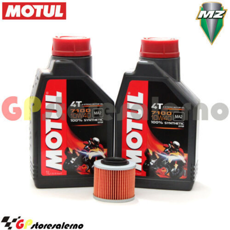 Immagine di KIT TAGLIANDO OLIO + FILTRO MOTUL 7100 10W40 2L MUZ 125 SM DAL 2000 AL 2008