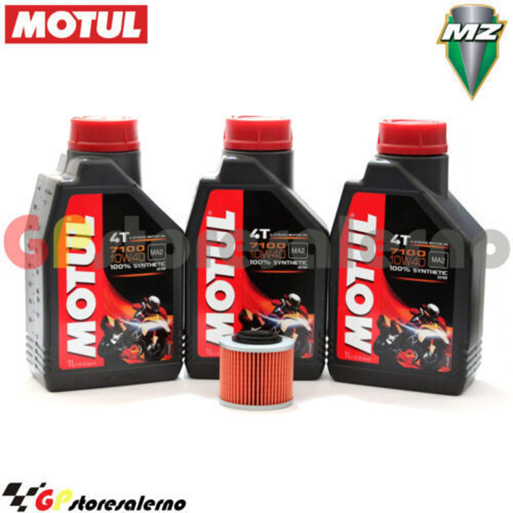 Immagine di KIT TAGLIANDO OLIO + FILTRO MOTUL 7100 10W40 3L MUZ 500 SAXON COUNTRY DAL 1991 AL 1997