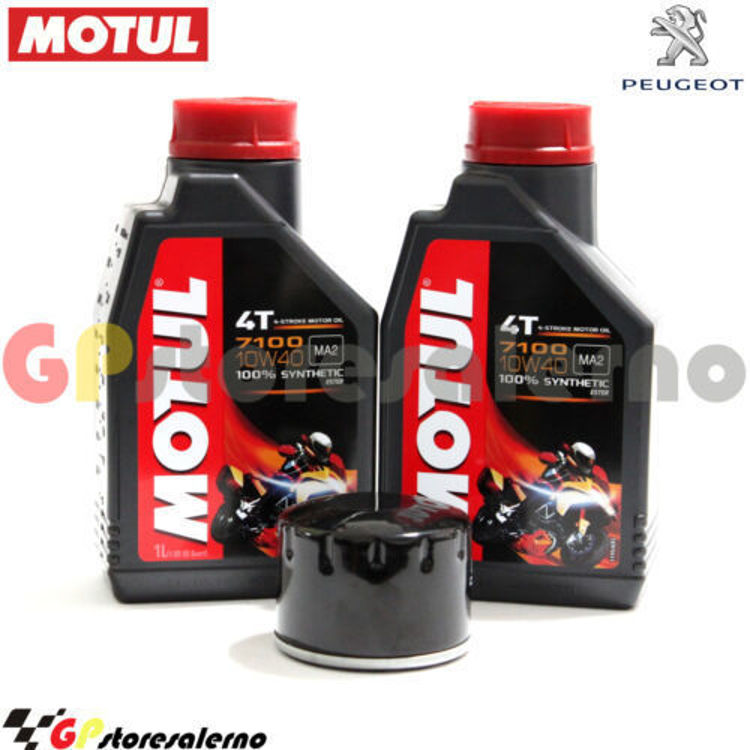 Immagine di KIT TAGLIANDO OLIO + FILTRO MOTUL 7100 10W40 2L PEUGEOT 400 GEOPOLIS DAL 2007 AL 2013