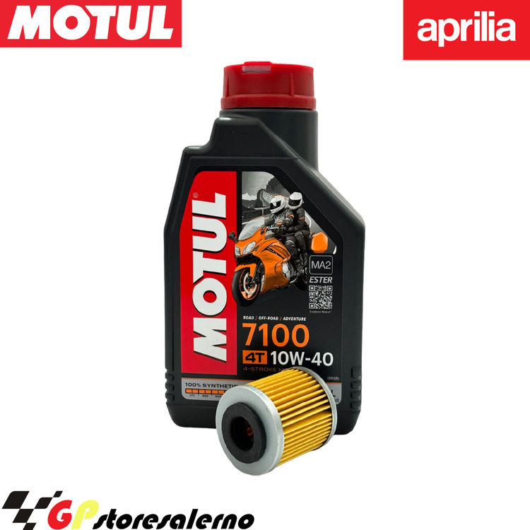 Immagine di KIT TAGLIANDO OLIO + FILTRO MOTUL 7100 10W40 1L APRILIA 125 RS REPLICA 4T DAL 2017 AL 2022