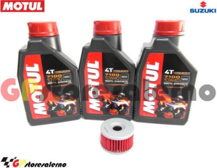 Immagine di KIT TAGLIANDO OLIO + FILTRO MOTUL 7100 10W40 3L SUZUKI DR 500 OFF ROAD DAL 1983 AL 1984