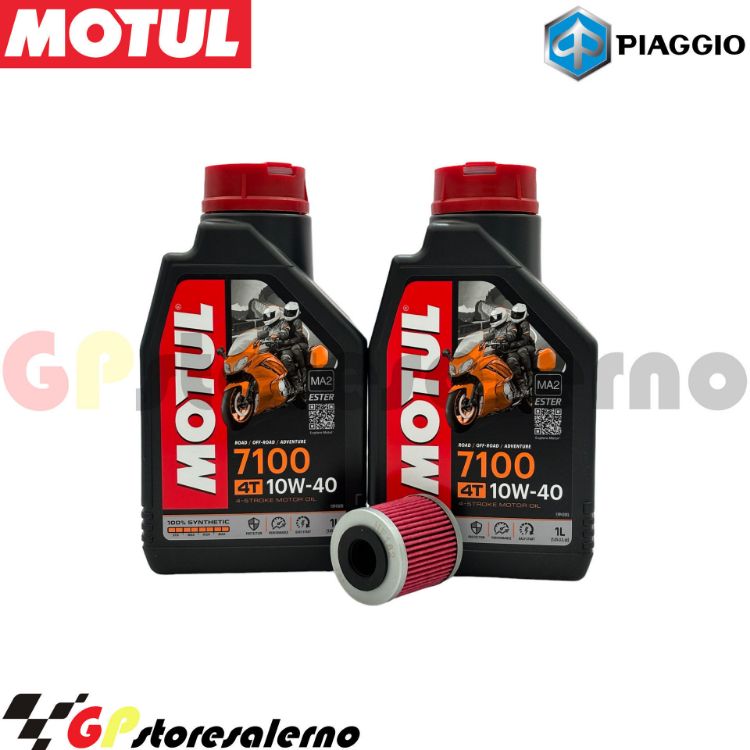 Immagine di KIT TAGLIANDO OLIO + FILTRO MOTUL 7100 10W40 2L PIAGGIO 350 BEVERLY ST SPORT TOURING I.E. DAL 2016 AL 2017