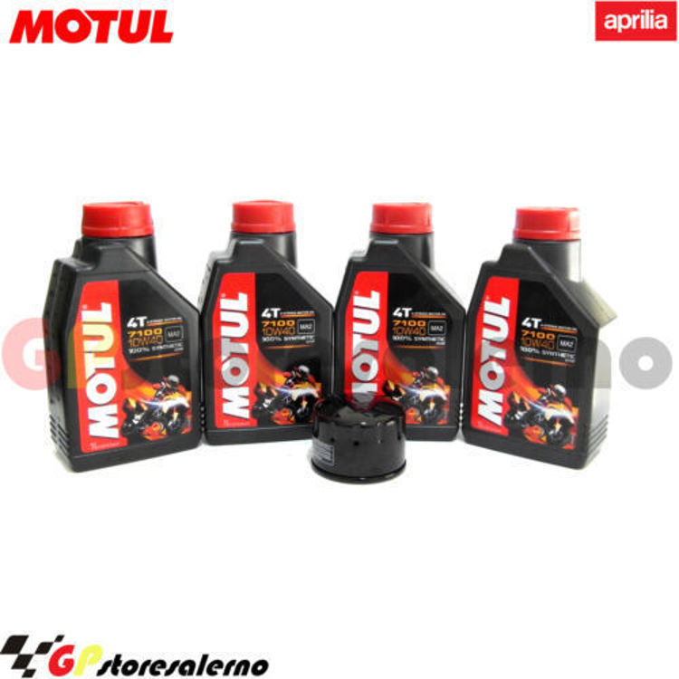 Immagine di KIT TAGLIANDO OLIO + FILTRO MOTUL 7100 10W40 4L APRILIA 900 DORSODURO ABS DAL 2017 AL 2018