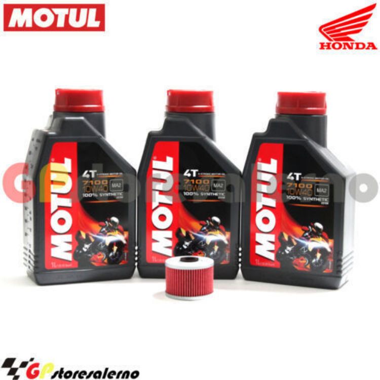 Immagine di KIT TAGLIANDO OLIO + FILTRO MOTUL 7100 10W40 3L HONDA SLR 650 VIGOR DAL 1997 AL 2000