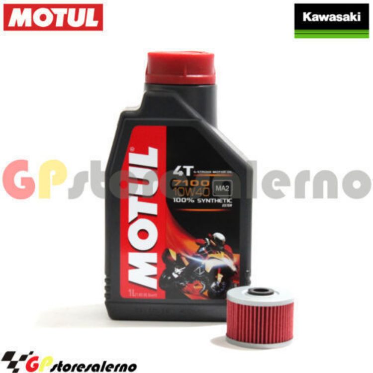 Immagine di KIT TAGLIANDO OLIO + FILTRO MOTUL 7100 10W40 1L KAWASAKI KLX 110 R DAL 2022 AL 2024