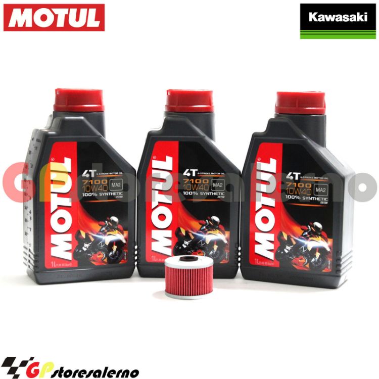 Immagine di KIT TAGLIANDO OLIO + FILTRO MOTUL 7100 10W40 3L KAWASAKI BX 250 NINJA SL DAL 2014 AL 2015