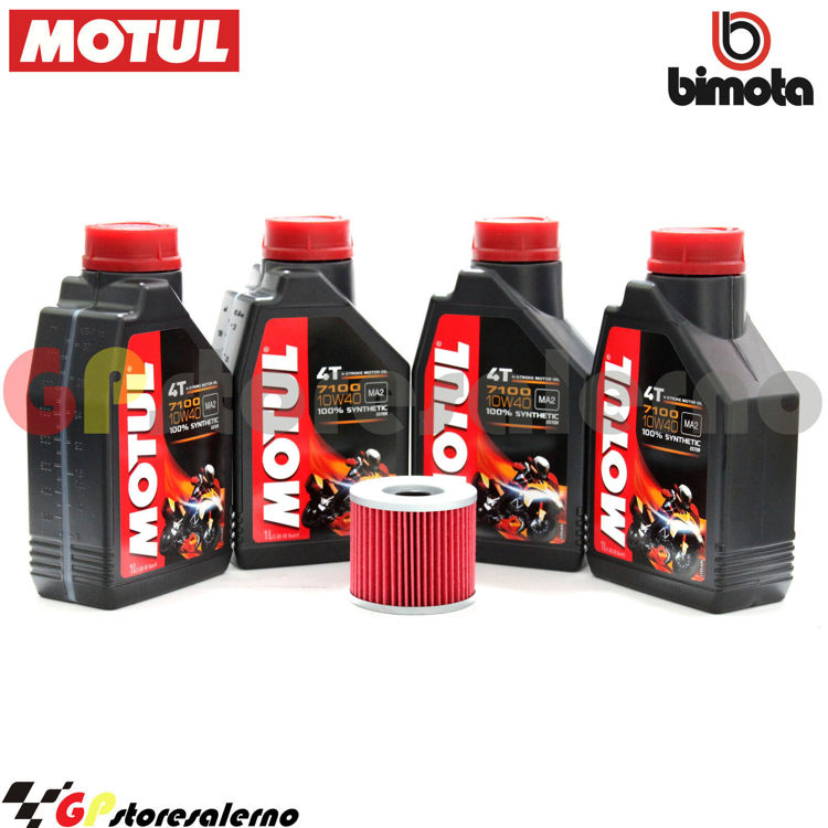 Immagine di KIT TAGLIANDO OLIO + FILTRO MOTUL 7100 10W40 4L BIMOTA 1000 SB3 DAL 1980 AL 1983